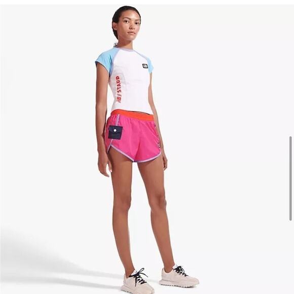 STAUD X NEW BALANCE Fuchsia Pink  Shorts - Picture 5 of 14